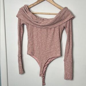 Pink Off-Shoulder Bodysuit
